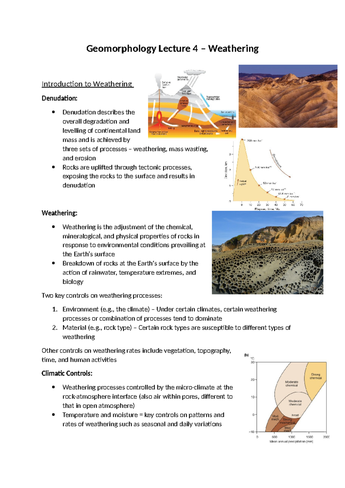 Geomorphology Lecture 4: Understanding Weathering Processes - Studocu