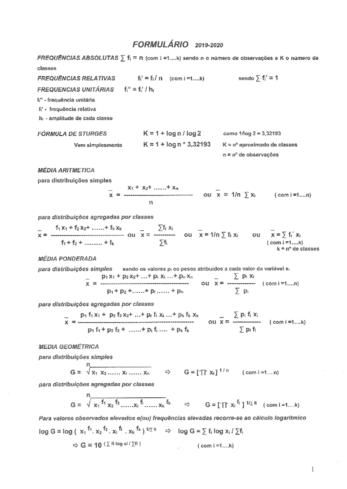 Mathematics Formulas and Their Applications for Students - Studocu