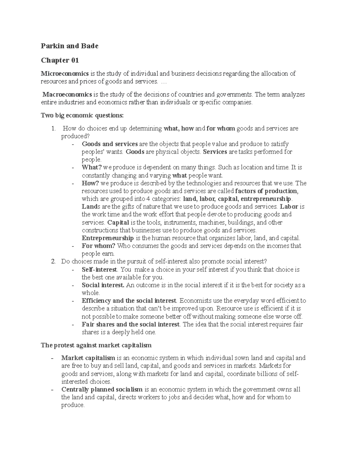 Econ 1050 Final Exam Notes on Micro and Macro Economics Concepts - Studocu