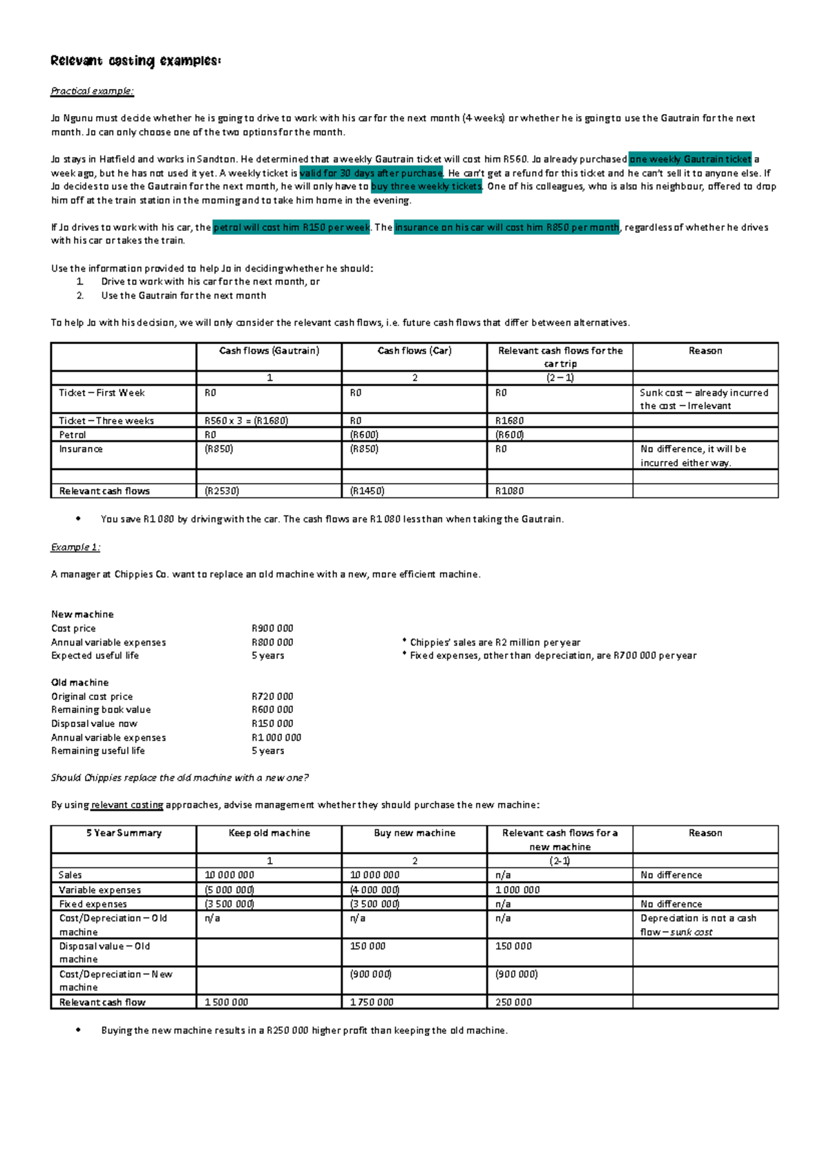 Relevant Costing Examples: Practical Scenarios and Decision Analysis ...