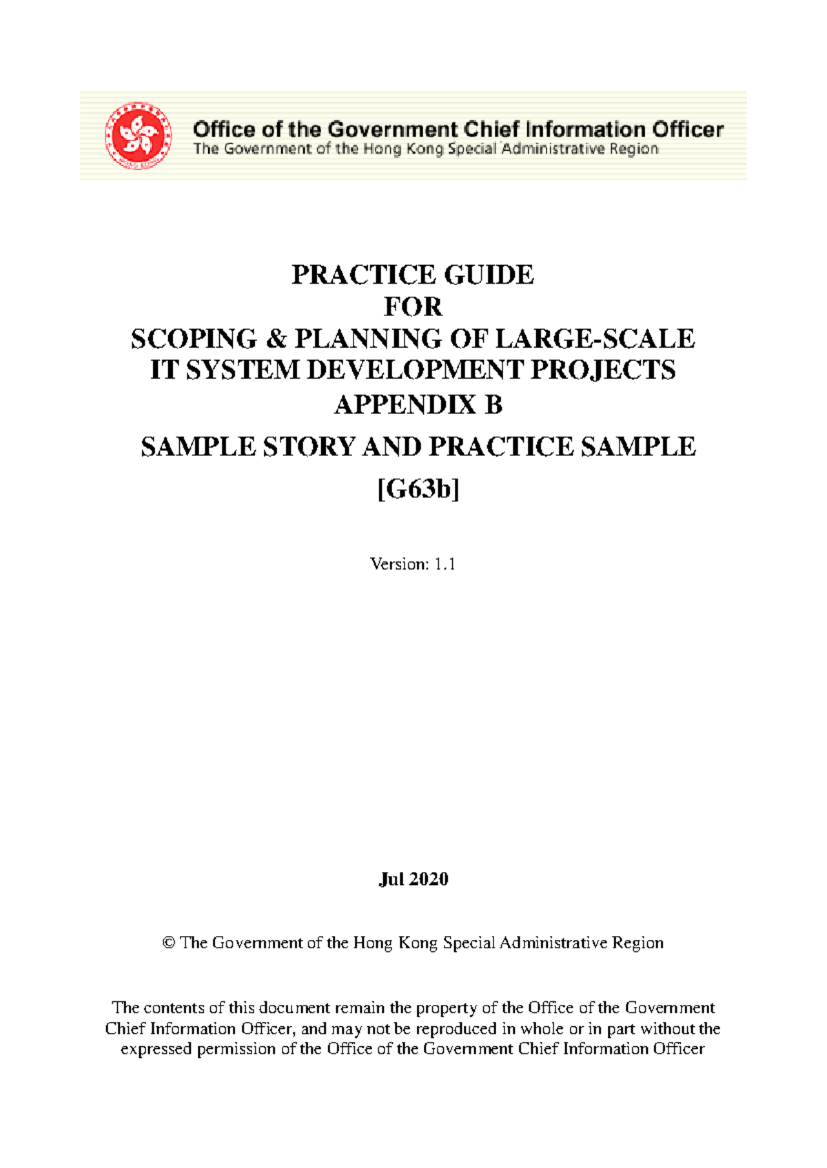 G63b Practice Guide for Large-Scale IT Projects: Appendix B v1.1 - Studocu