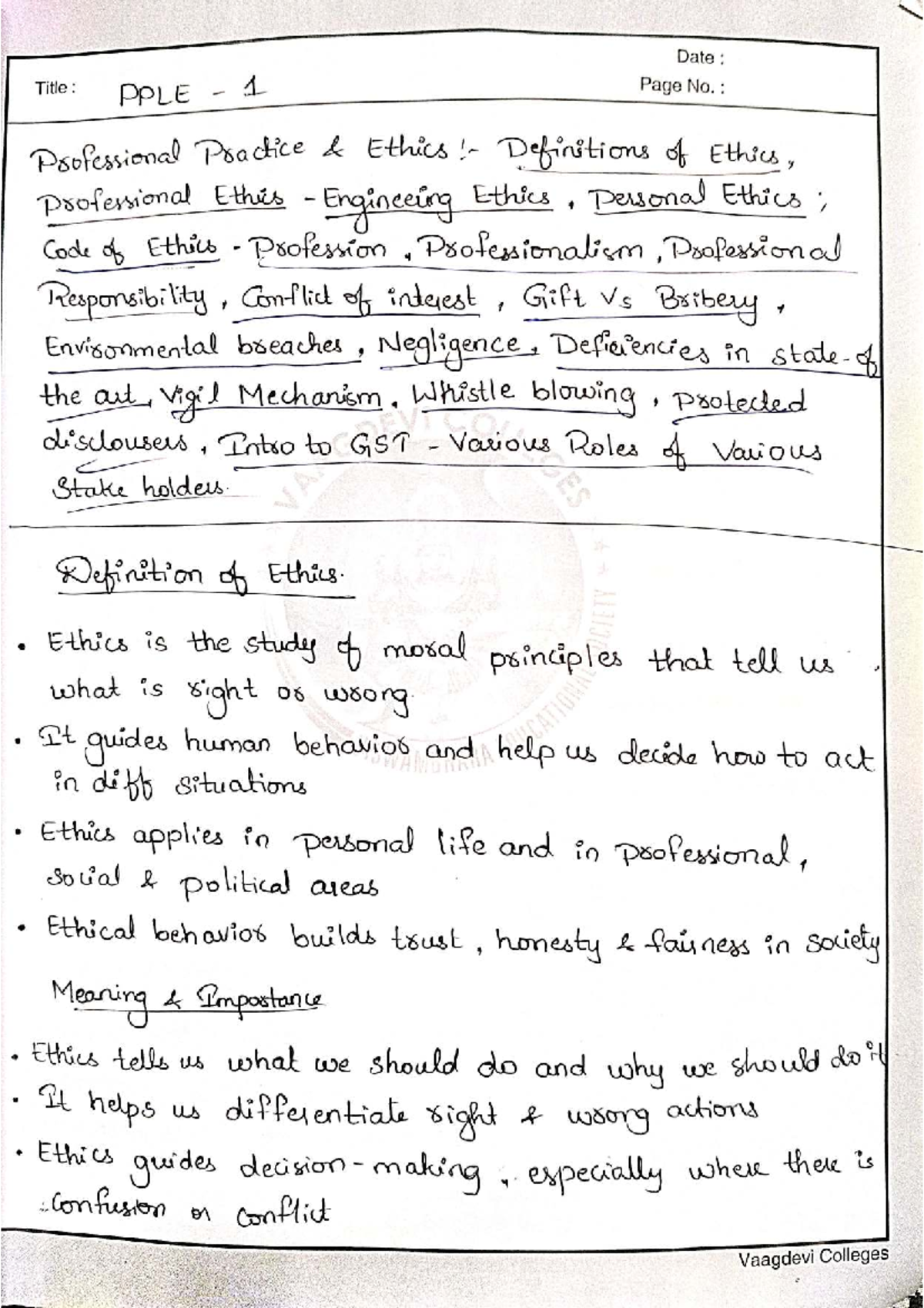 PPLE 1 - Professional Practice, Law & Ethics Study Material for JNTUH ...