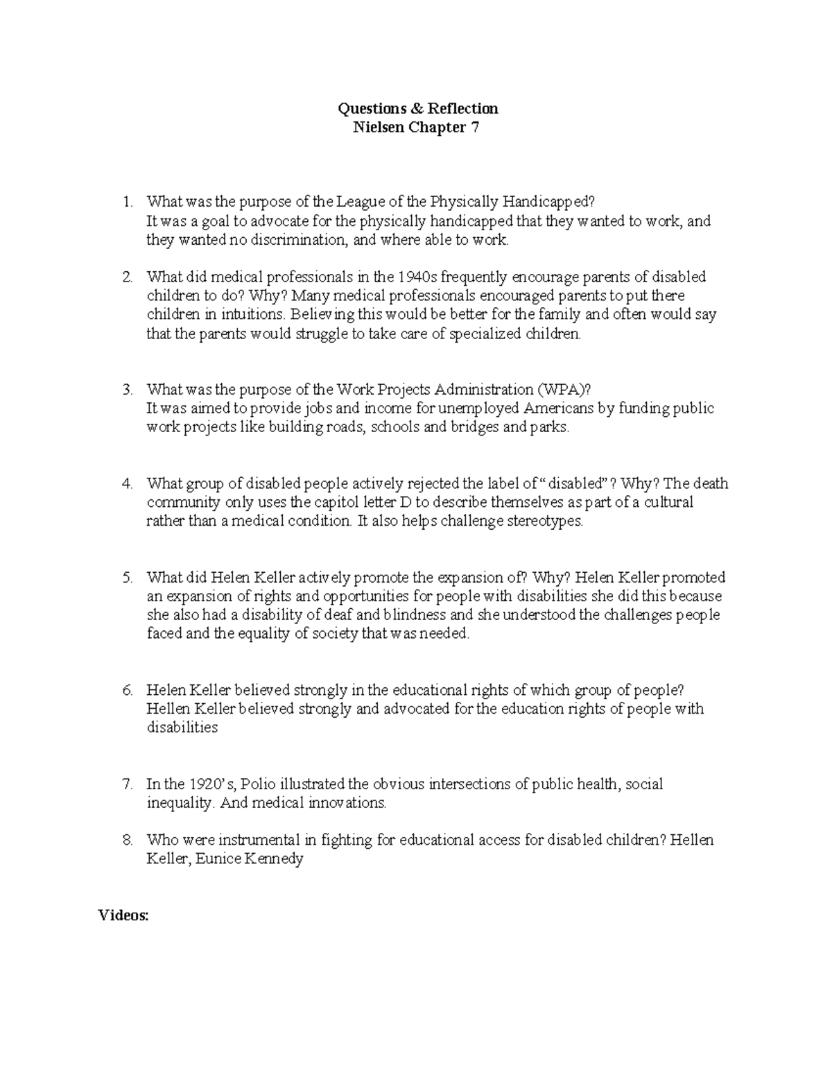 Ch 7 Reflection Questions: Disability Rights & Social Justice Insights ...