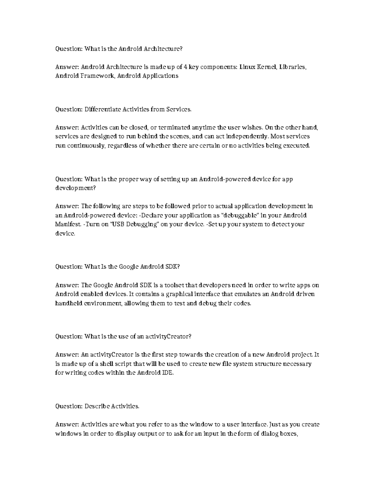 Android Architecture: Key Concepts & Components Explained - Studocu