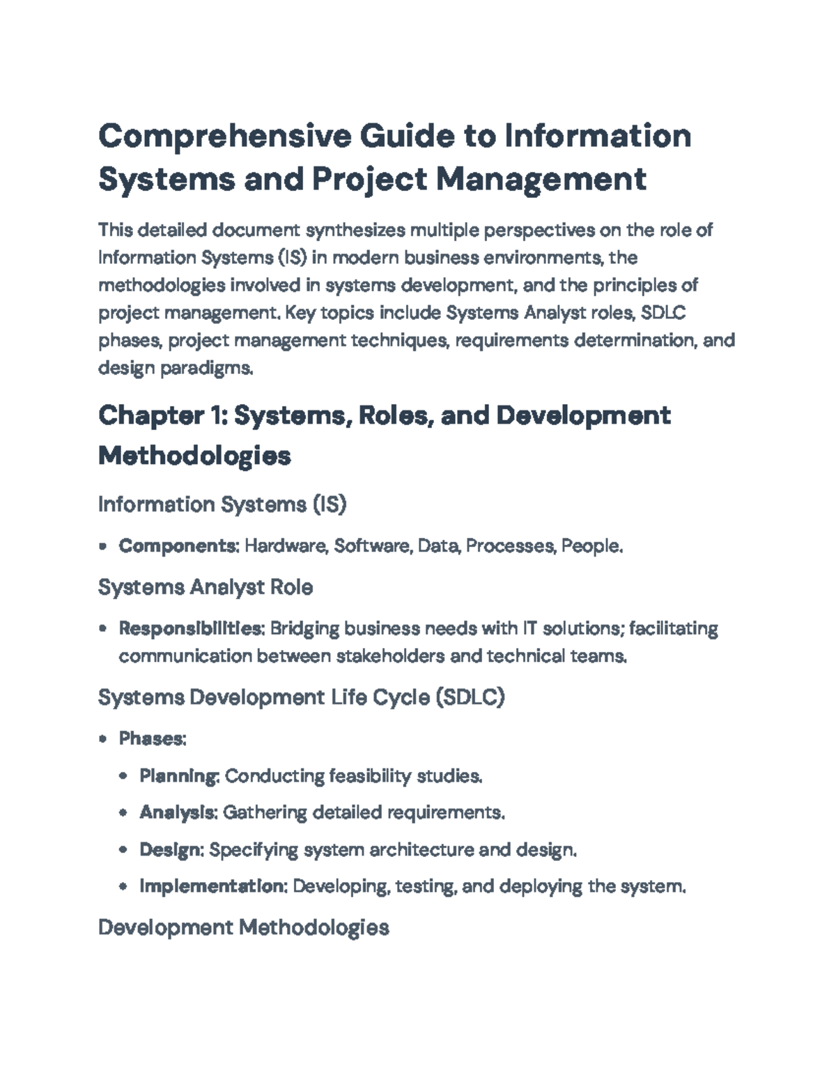 Comprehensive Guide to Information Systems & Project Management (CS101 ...