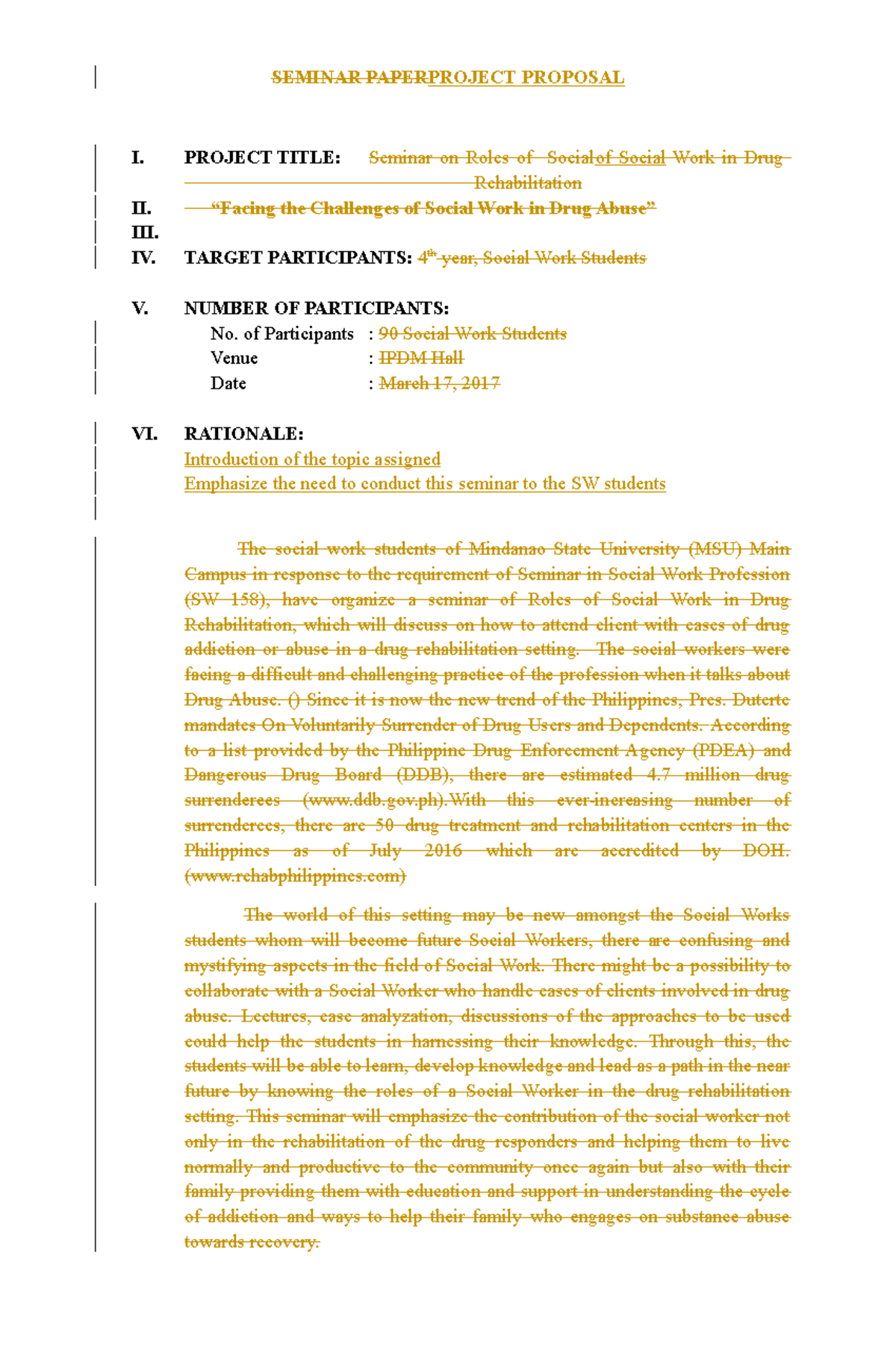 SW 158 Seminar Proposal: Roles of Social Work in Drug Rehabilitation ...