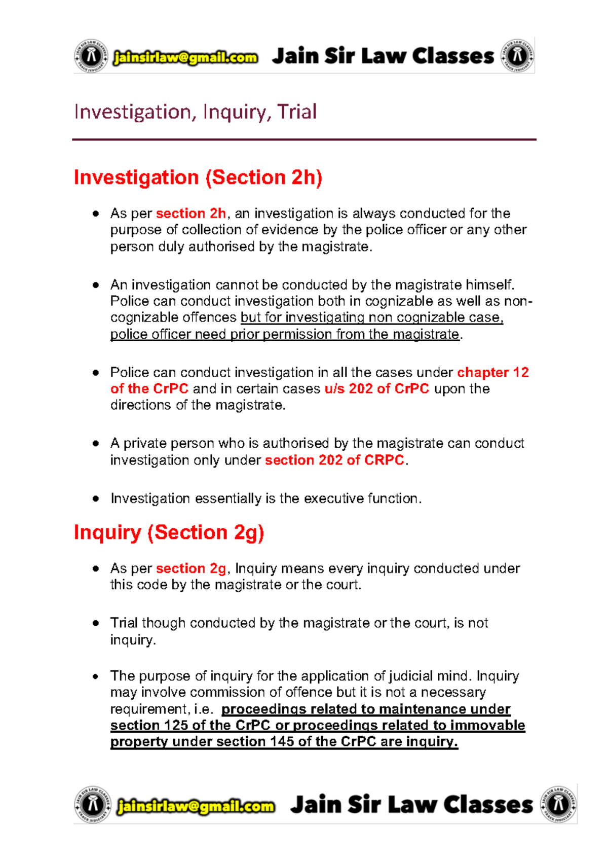 Investigation, Inquiry, and Trial Under CrPC: Key Insights and ...