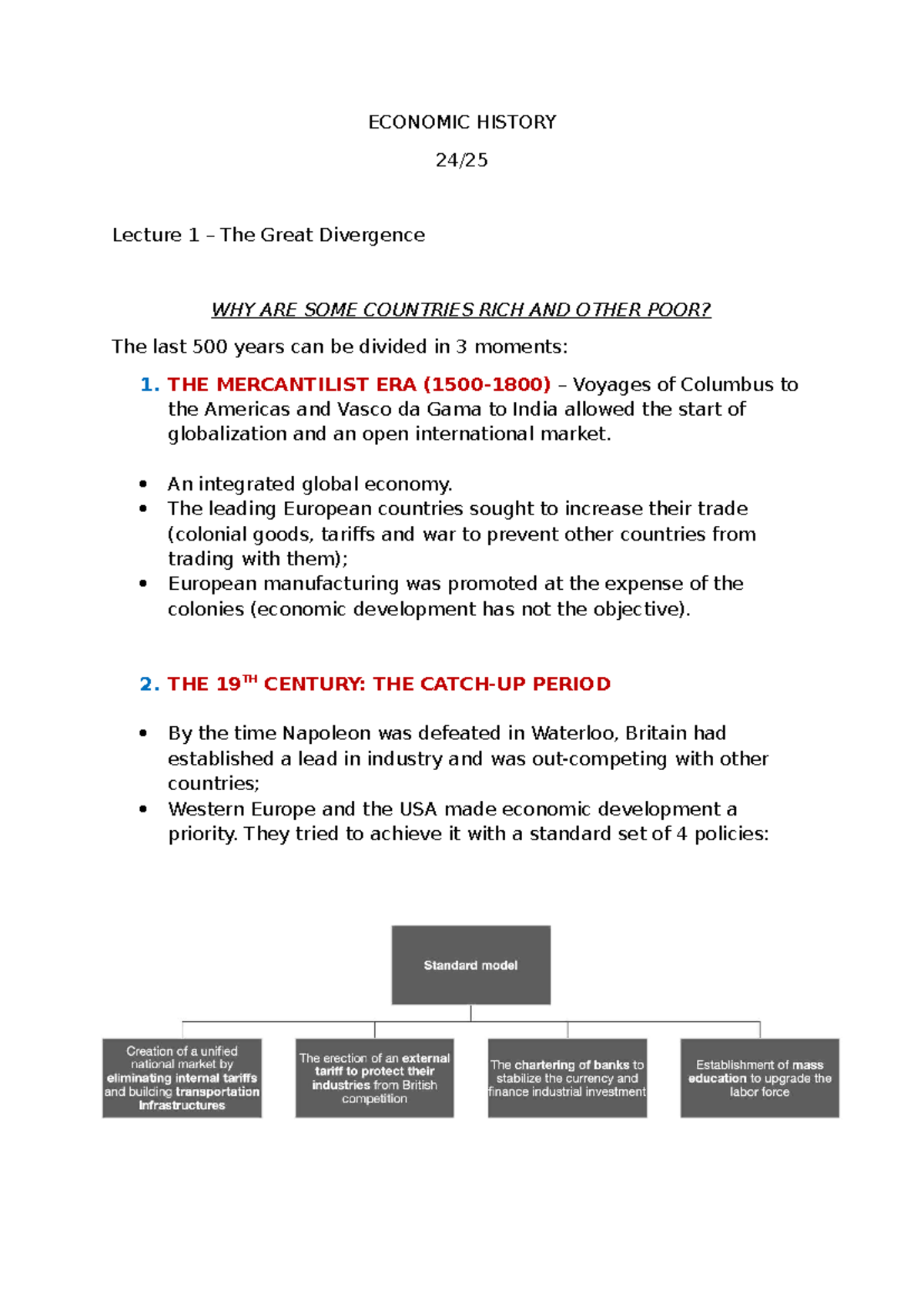 Economic History Lectures: Key Insights and Developments - Studocu