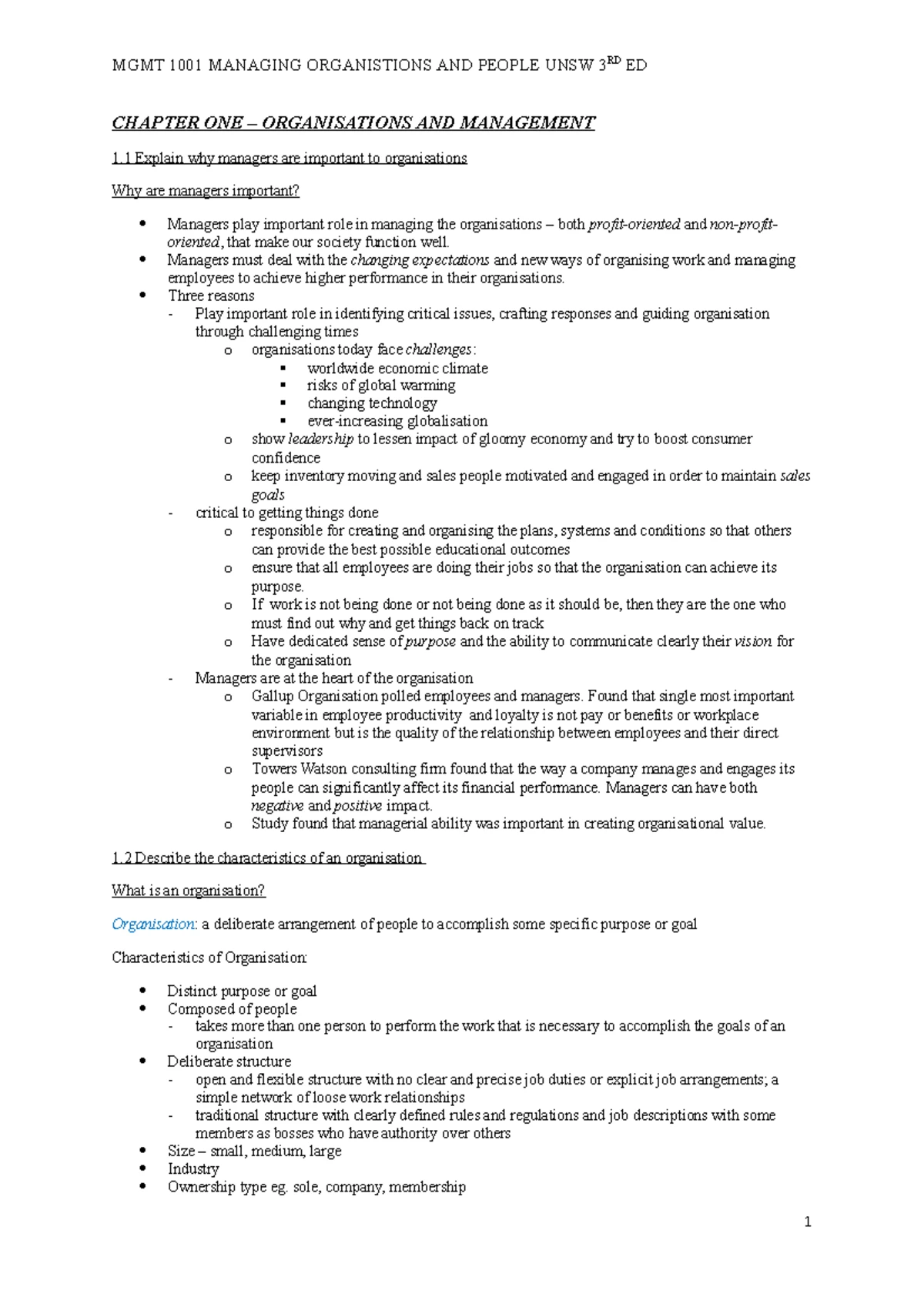 Chapter 4 MGMT1001 Textbook revision notes - CHAPTER 4: GLOBAL ...