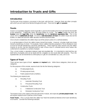 Certainty of objects - All trusts must have identifiable beneficiaries ...