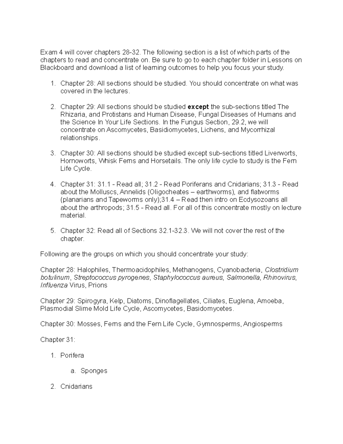 Exam 4 Study Guide - POB (Chapters 28-32) at UARK - Studocu