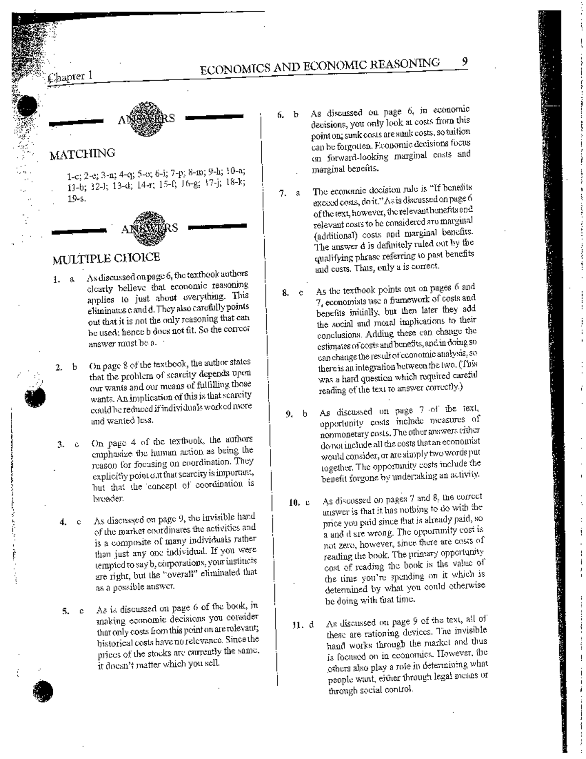 Chapter 1 ECON 101 Study Guide Answers and Economic Reasoning - Studocu
