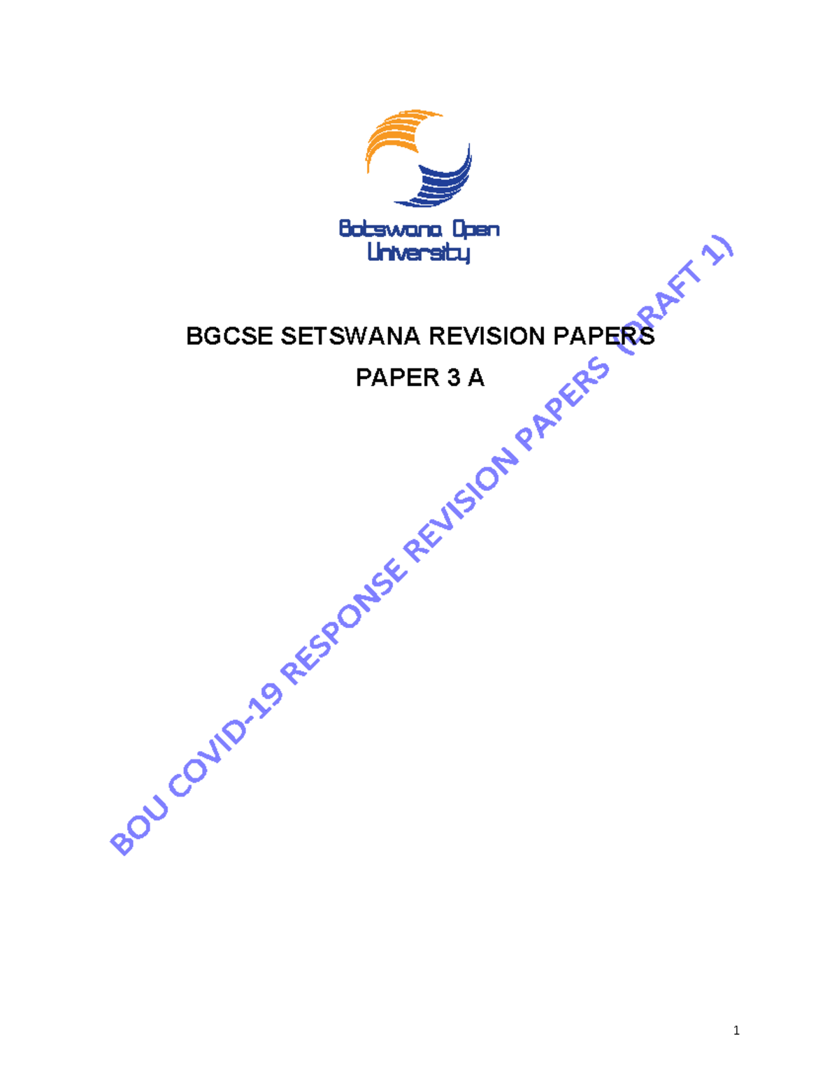 BGCSE SETSWANA REVISION PAPER 3: Comprehensive Study Guide - Studocu