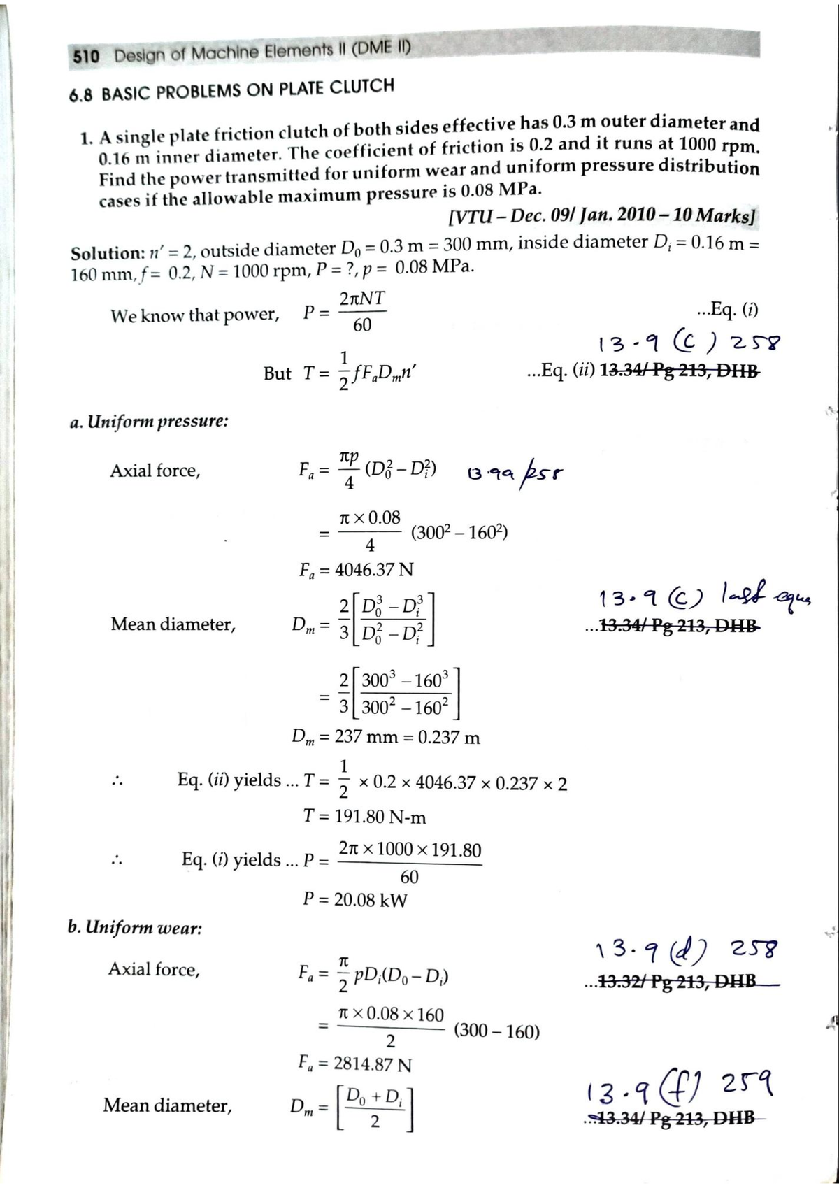 Design of Machine Elements II (DME II) - Clutch Problems and Solutions ...