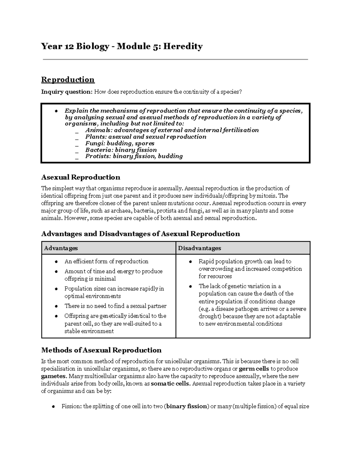 Year 12 Biology - Module 5 Heredity - Year 12 Biology - Module 5 ...