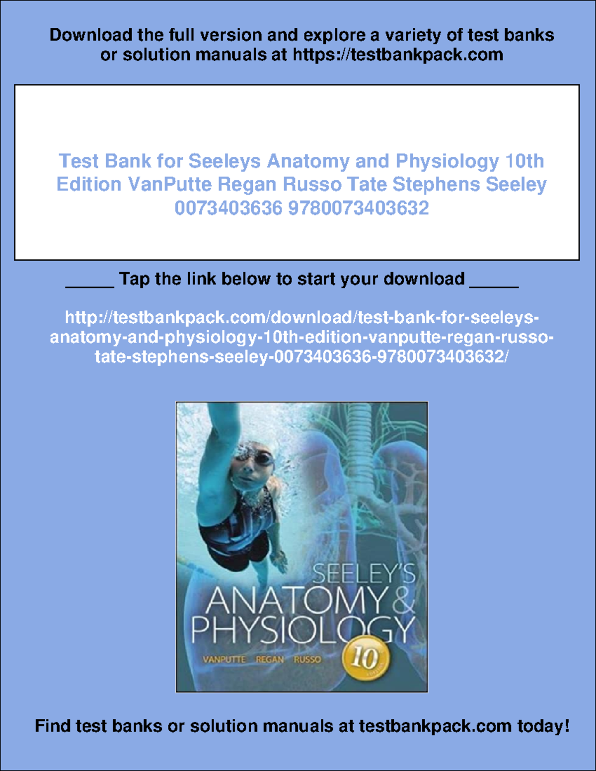 10086 - Test bank for seeleys anatomy and physiology 10th edition ...