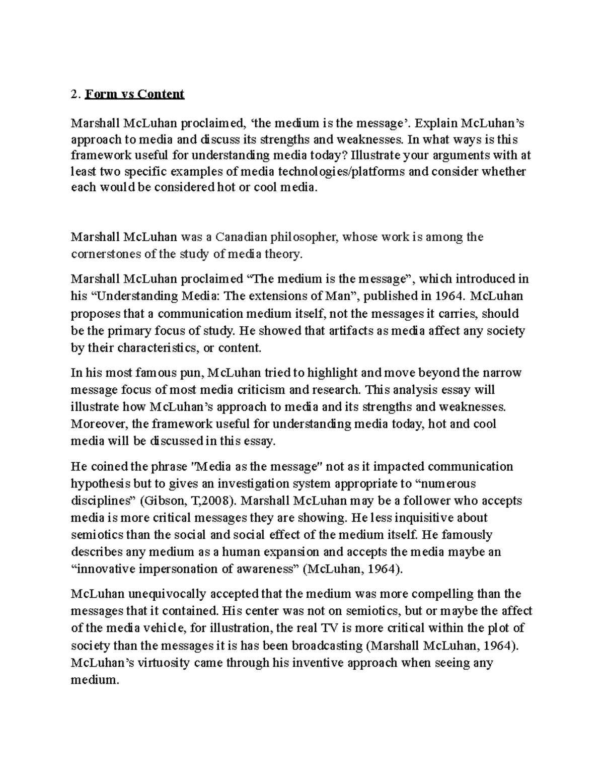 Fundamentals of Marketing: Form vs Content Analysis of McLuhan's Theory ...