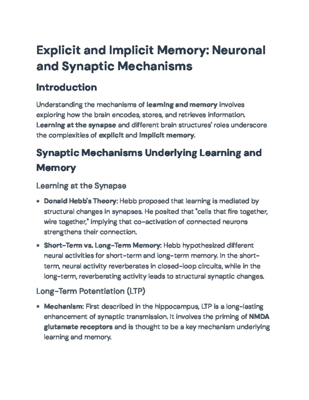 Understanding Explicit and Implicit Memory: Mechanisms and Brain Roles ...