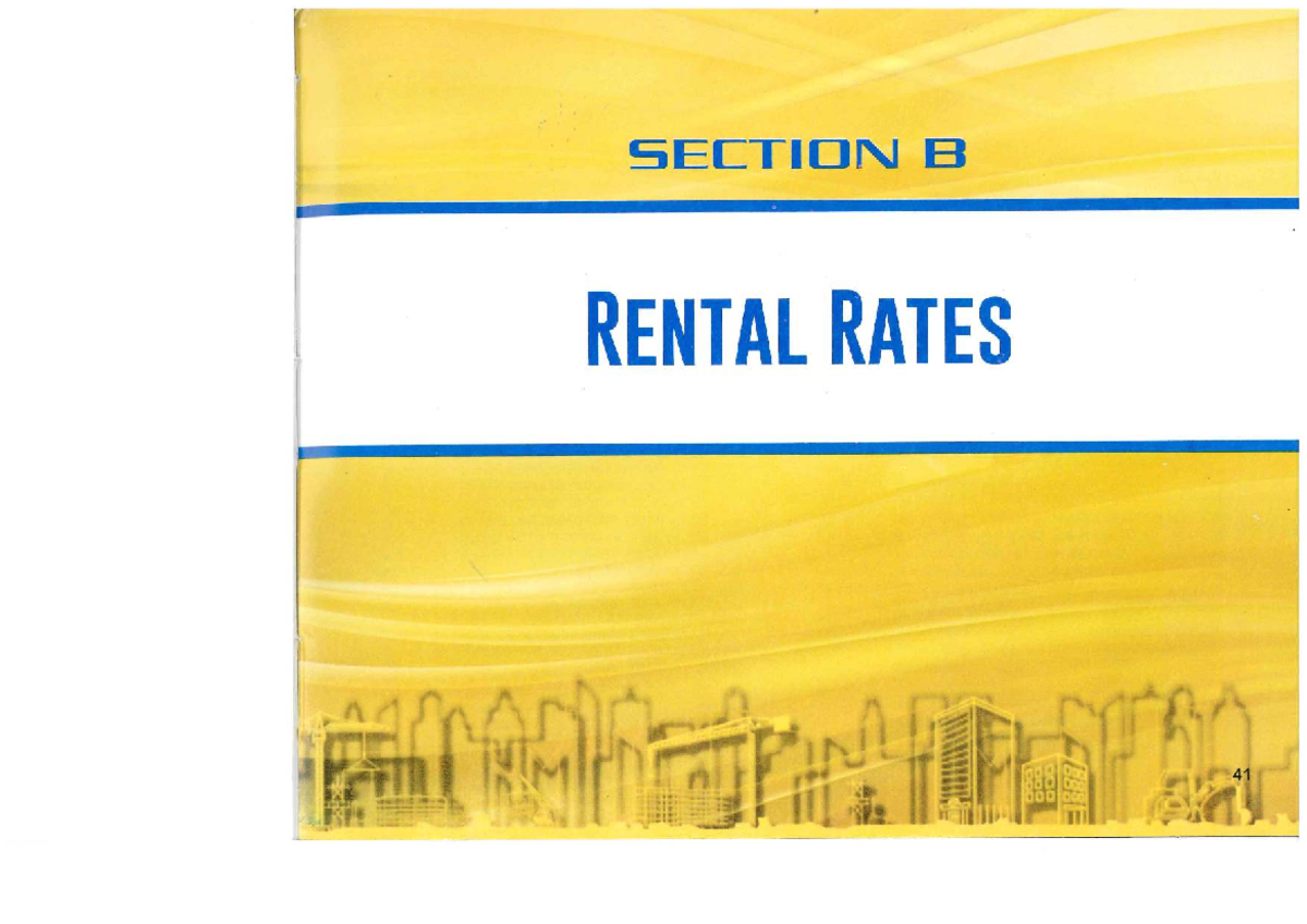 ACEL 26th Edition - Equipment Rental Rates and Specifications - Studocu