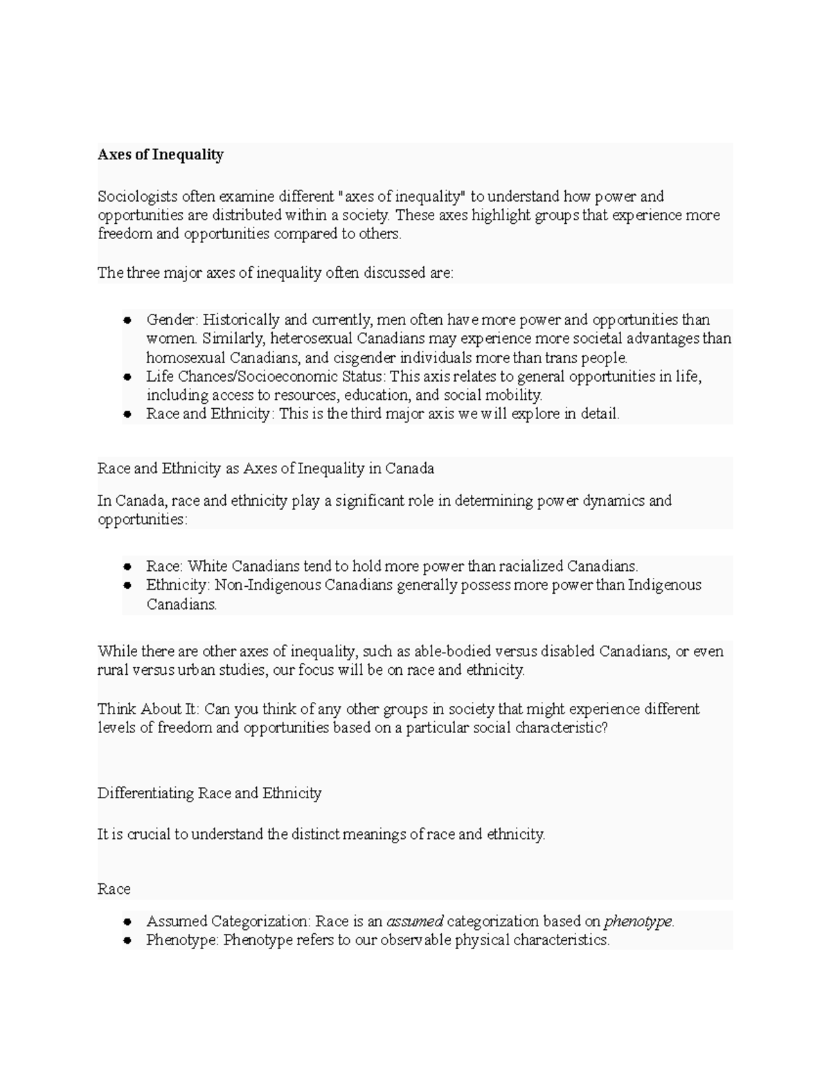 Soci 101: Lecture Notes on Race and Ethnicity as Axes of Inequality ...