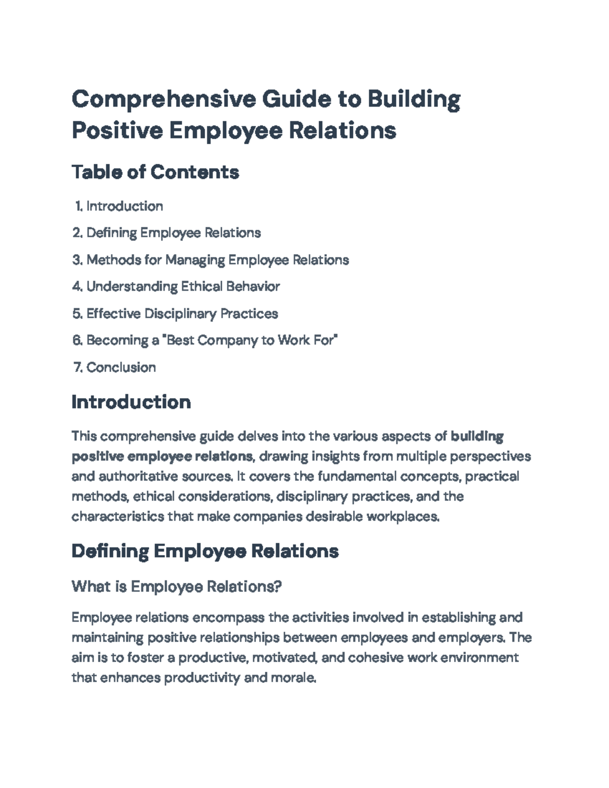 Comprehensive Guide to Positive Employee Relations Strategies ...