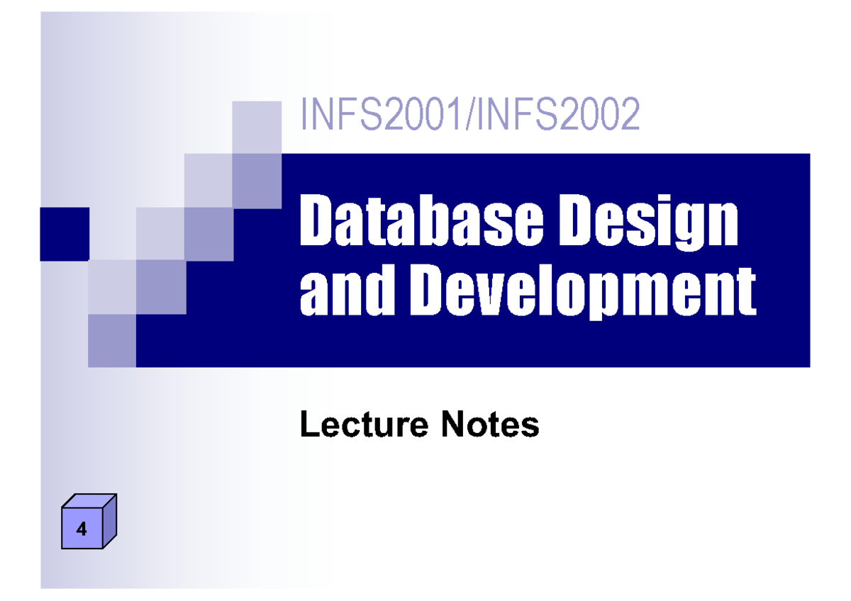 Database Design and Development Lecture Notes: Data Models Overview ...