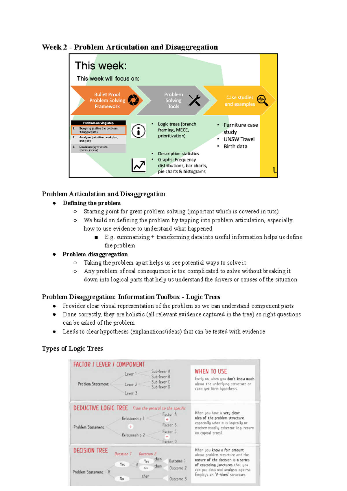 W2 - Problem Articulation & Disaggregation in Case Studies - Studocu