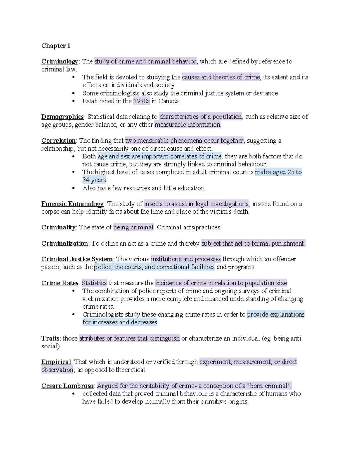 CRIM1001 Chapter 1 Study Guide - Chapter 1 Criminology: The study of ...