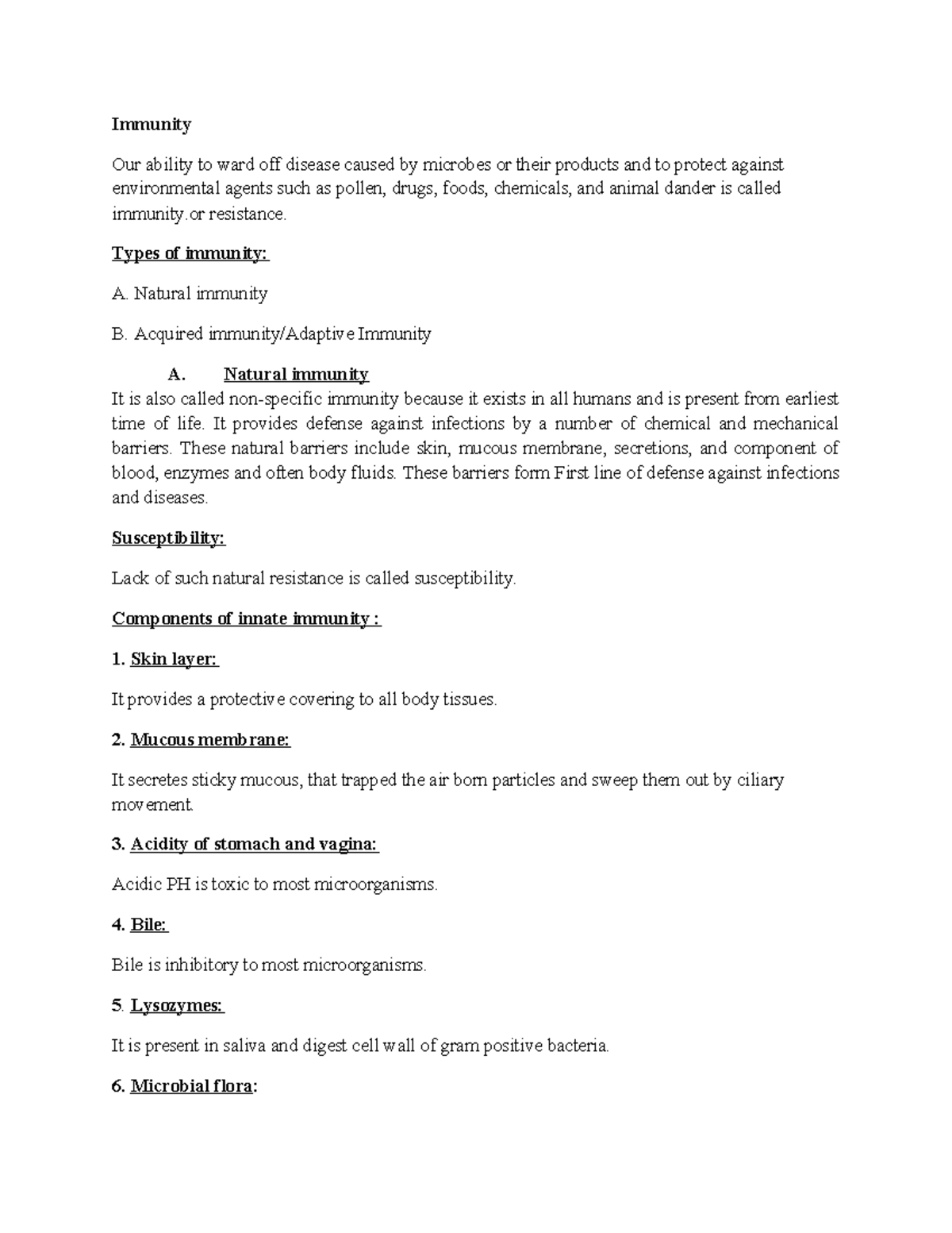 Immunity Overview: Types, Mechanisms, and Functions - Studocu