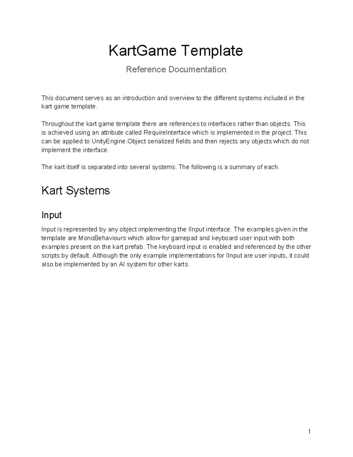 Notes on kart game - KartGame Template Reference Documentation This ...