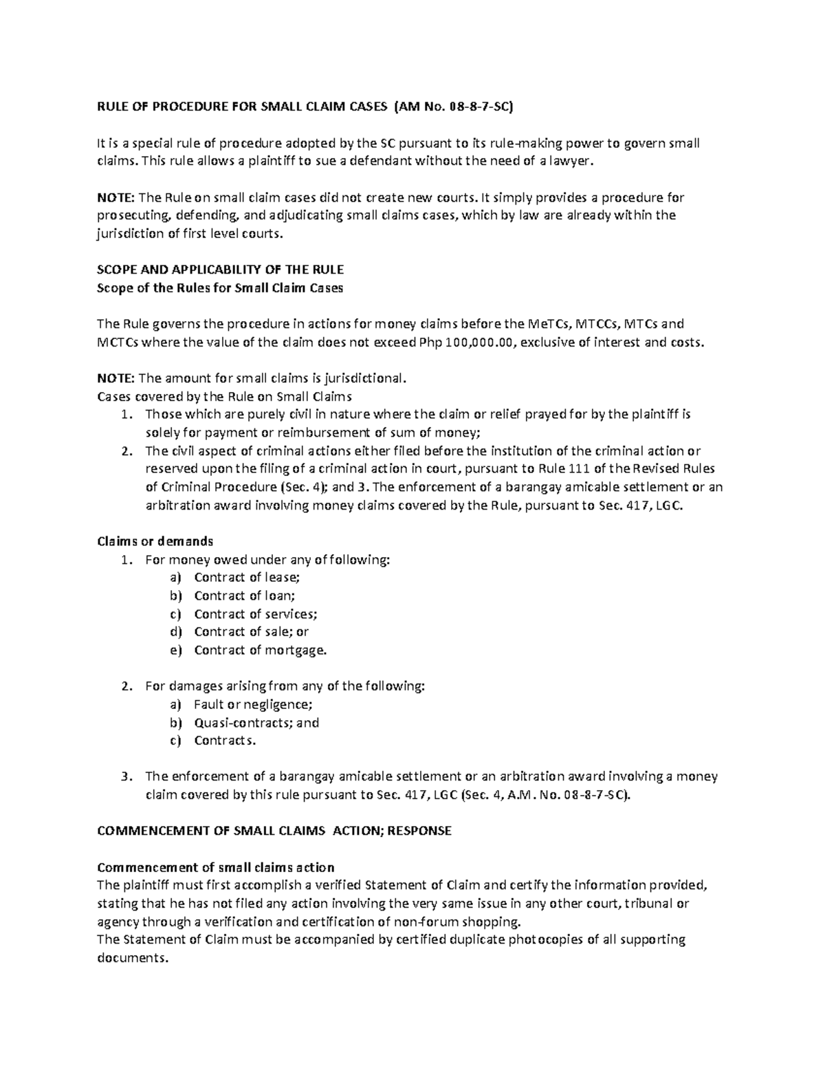 Rule-of-procedure-for-small-claim-cases compress - RULE OF PROCEDURE ...