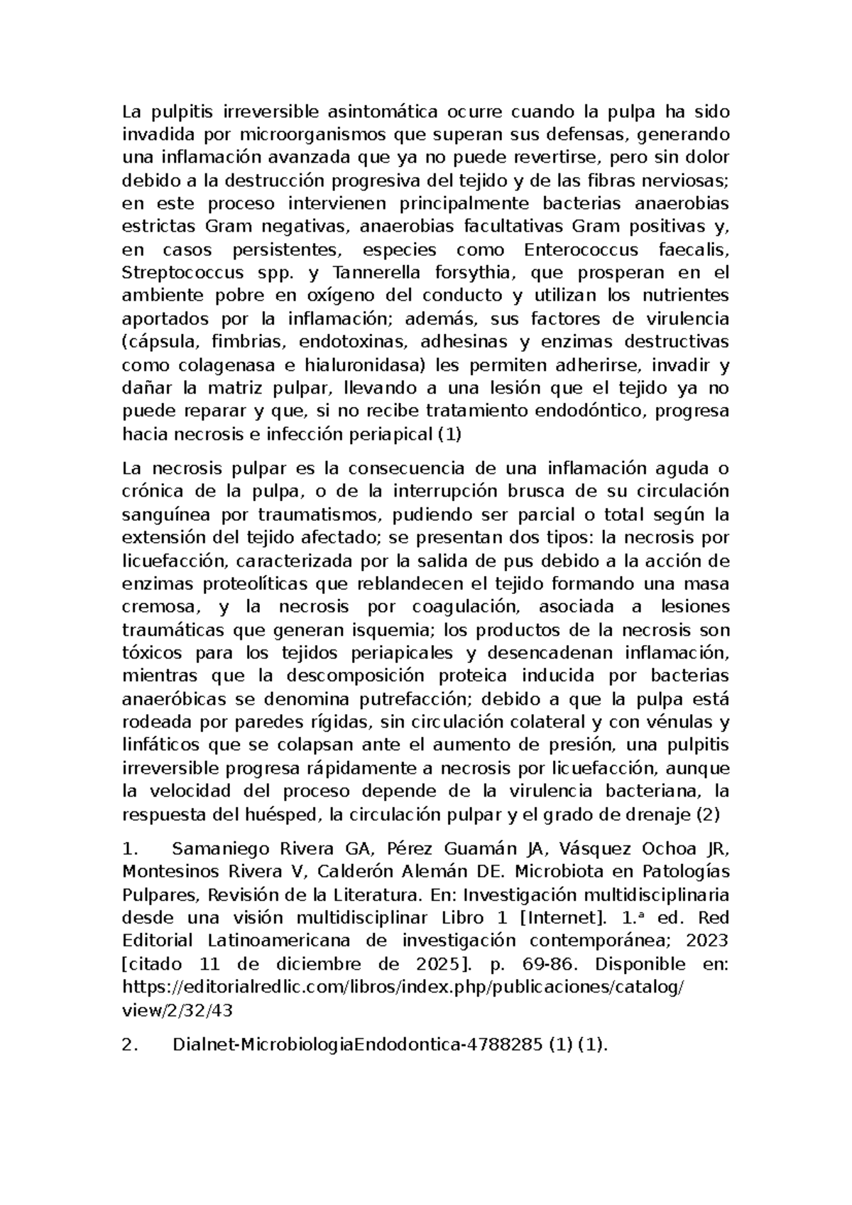 Apuntes de Microbiología: Pulpitis Irreversible y Necrosis Pulpar 2026 ...