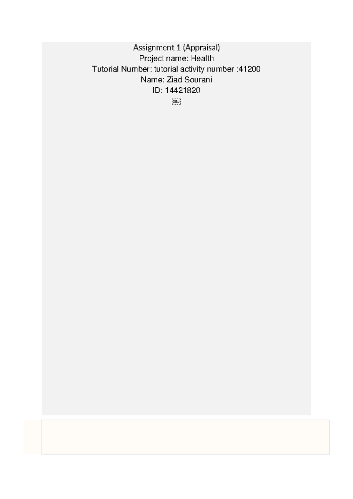 Assignment 1 (Appraisal): Westmead Integrated Mental Health Complex ...