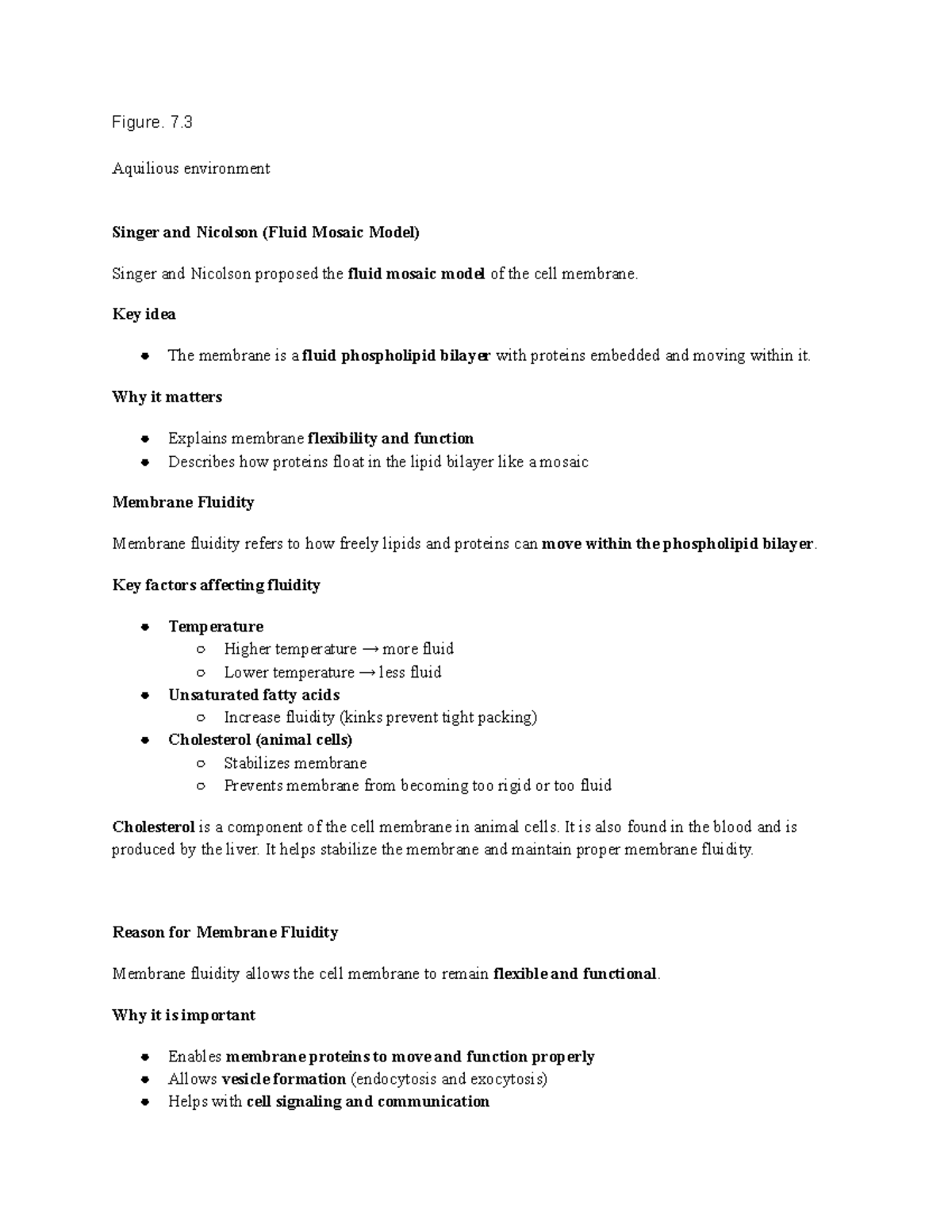 Lecture Notes on Membrane Structure and Function - Studocu