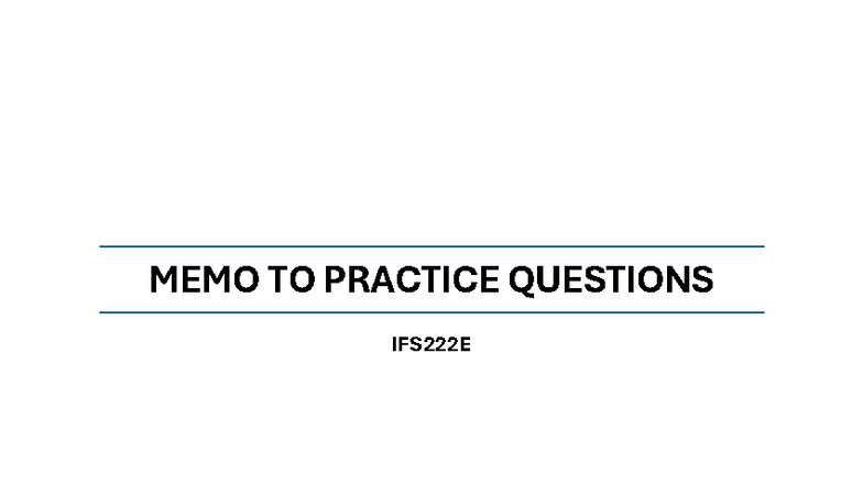 OOP 101: Memo on Programming Practice Questions and Concepts - Studocu