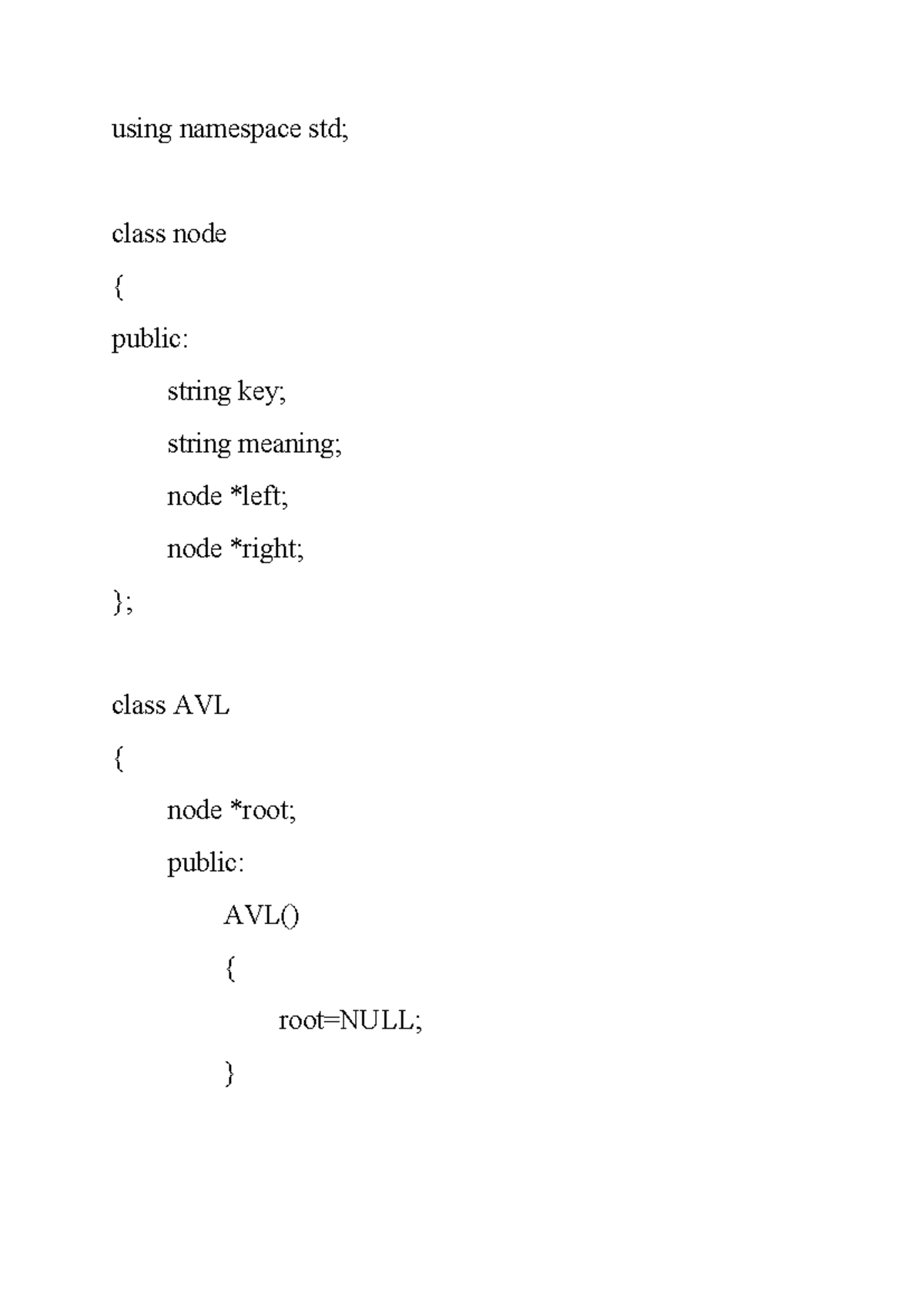 AVL Tree Implementation in C++: Data Structure Fundamentals - Studocu