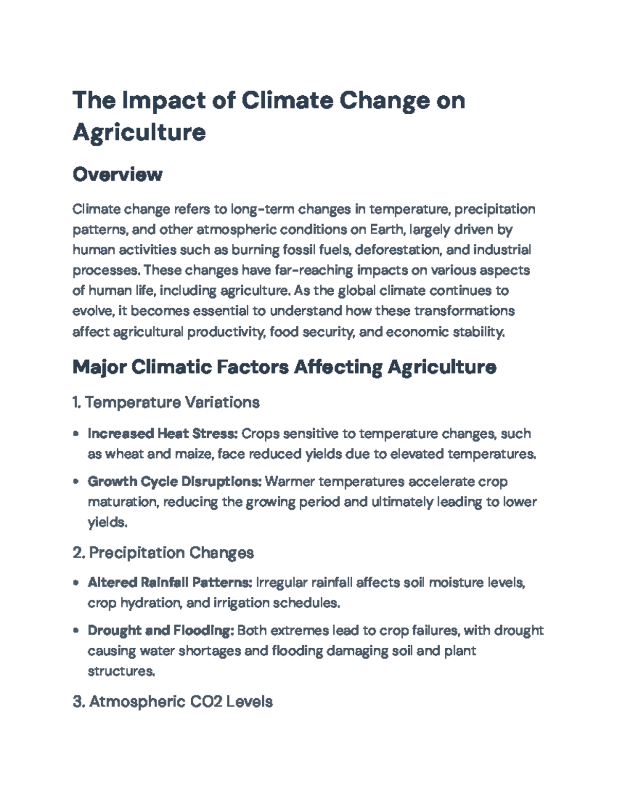 Climate Change and Its Impact on Agriculture: Strategies for Adaptation ...