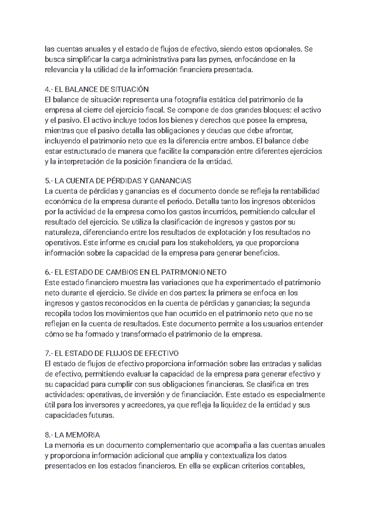 Apuntes sobre Cuentas Anuales y Flujos de Efectivo en Contabilidad ...