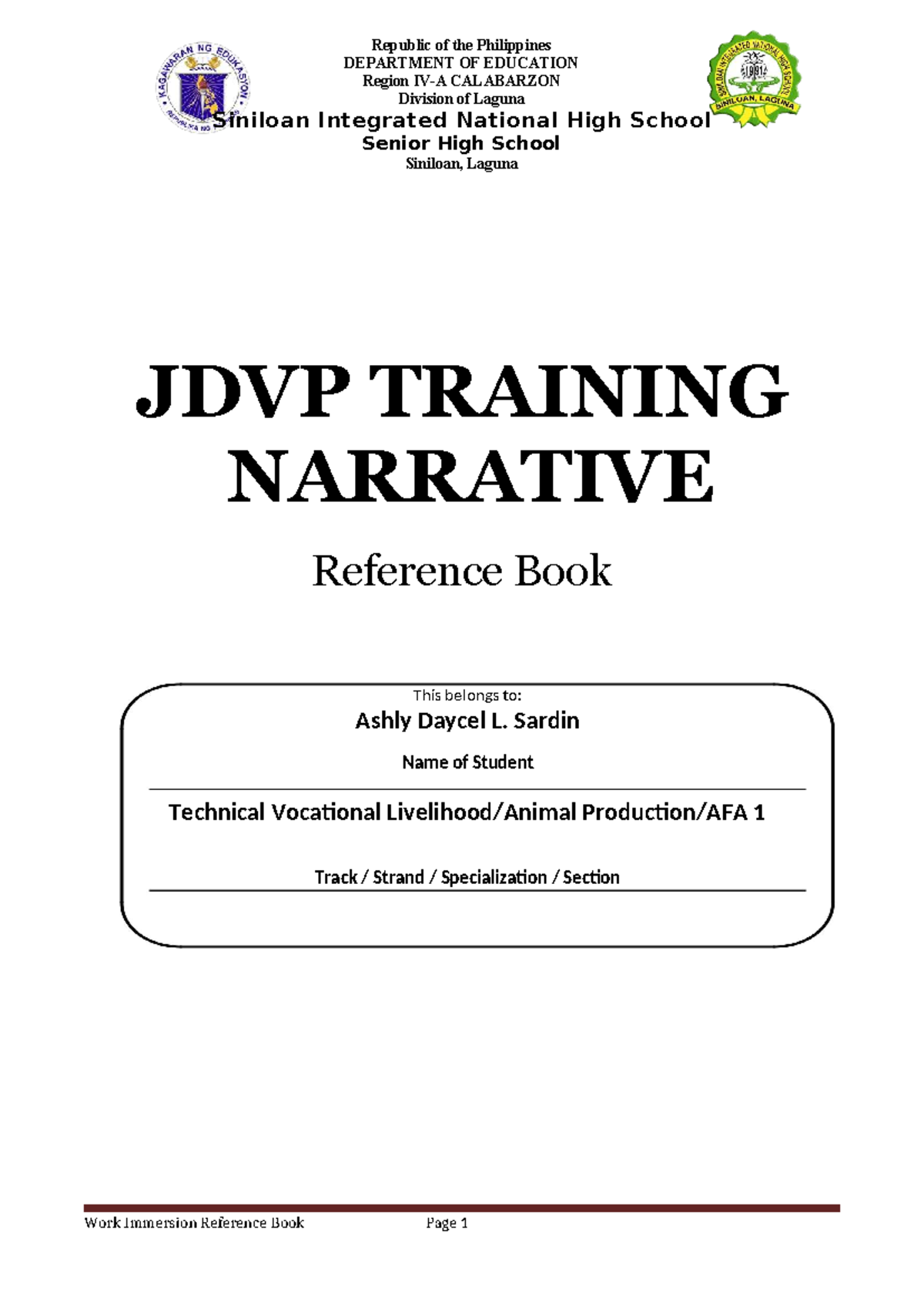 JDVP Training Reference Book for Animal Production (Swine NC2) - Studocu