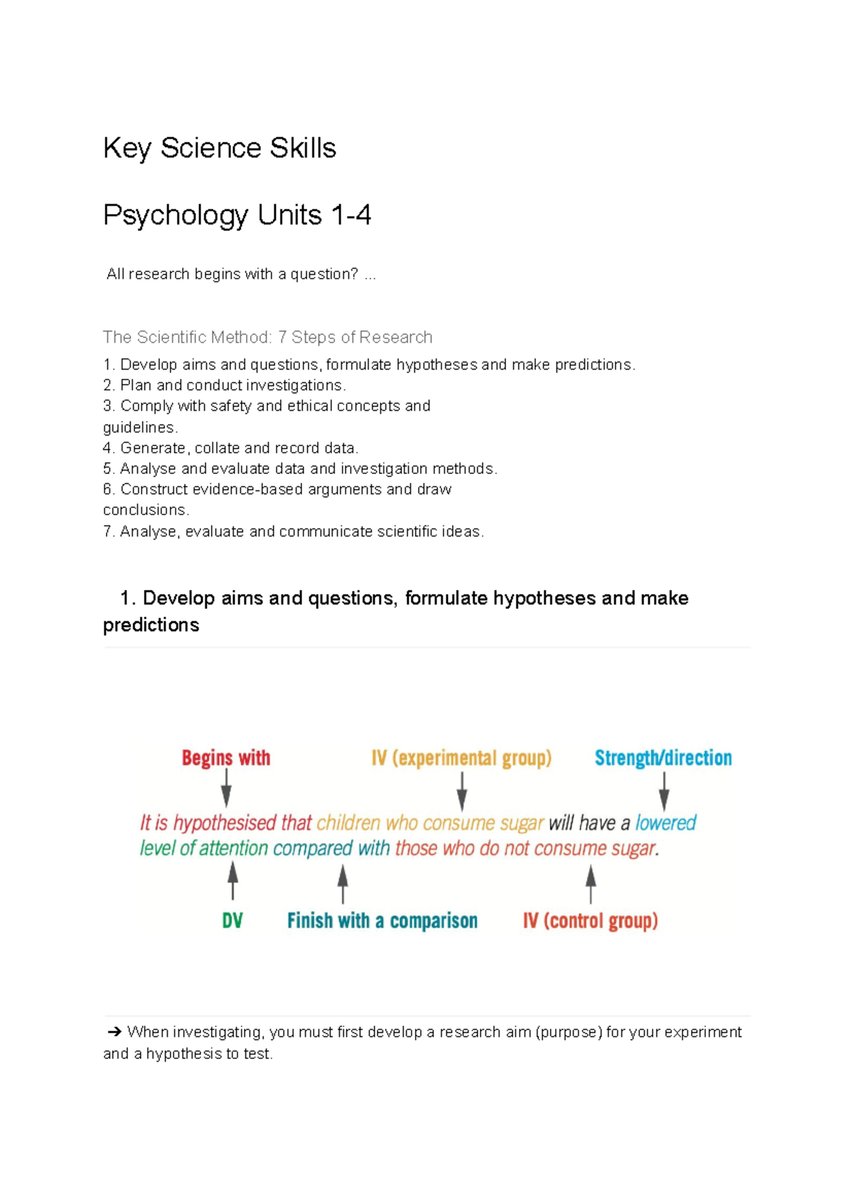 Psychology Key Science Skills: Research Methods & Investigations ...