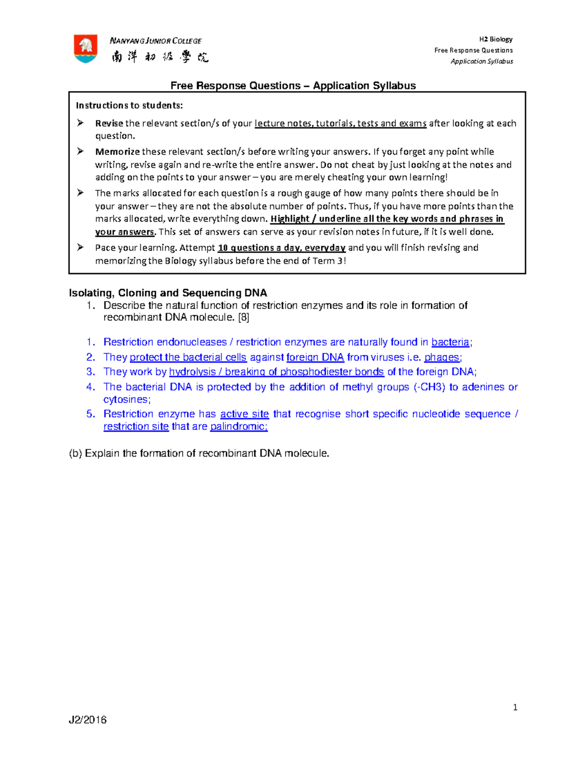 2016 FRQ by topics Application topics ANS Updated - Free Response ...