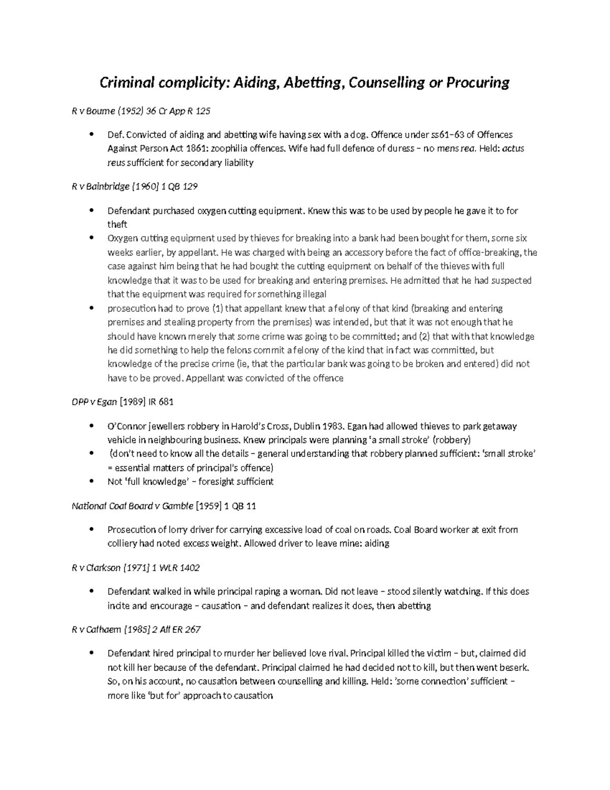 Criminal Complicity: Aiding, Abetting & Counselling Case Law Overview ...