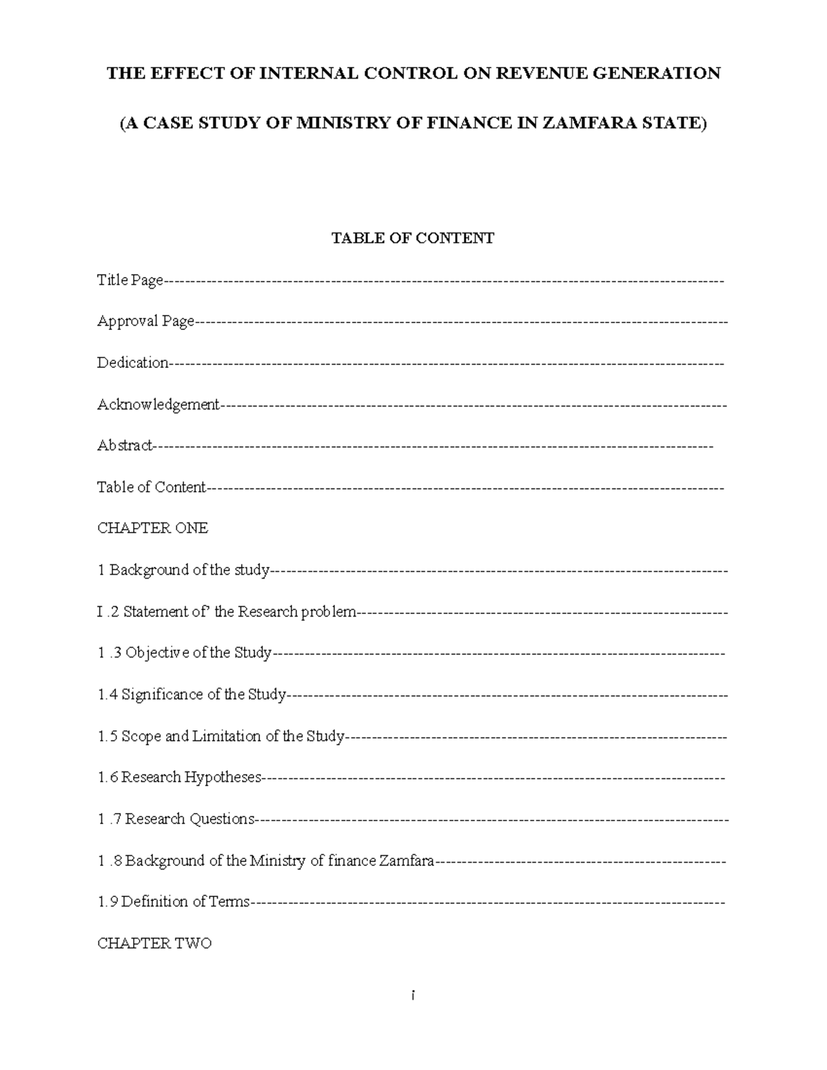 The Effect of Internal Control on Revenue Generation: A Case Study of ...