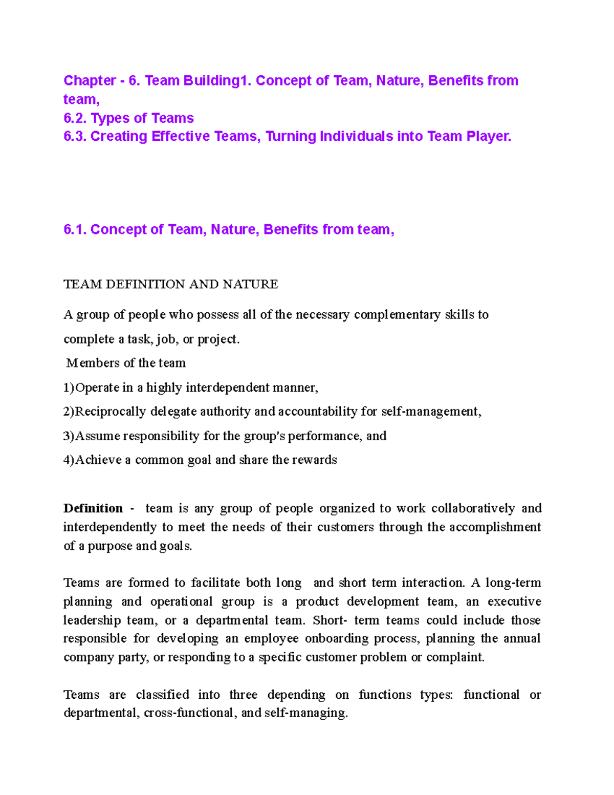 Chapter 6: Team Building - Concepts, Types, and Effective Strategies ...