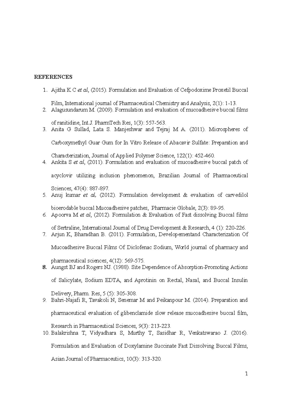 06 refrences - Nnnnnn - REFERENCES Ajitha K C et al, (2015 ...