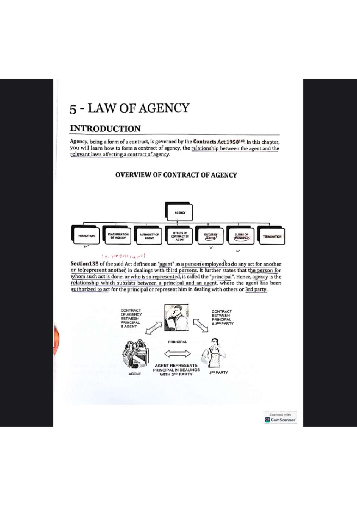LAW 101: Notes on the Law of Agency and Contract Formation - Studocu