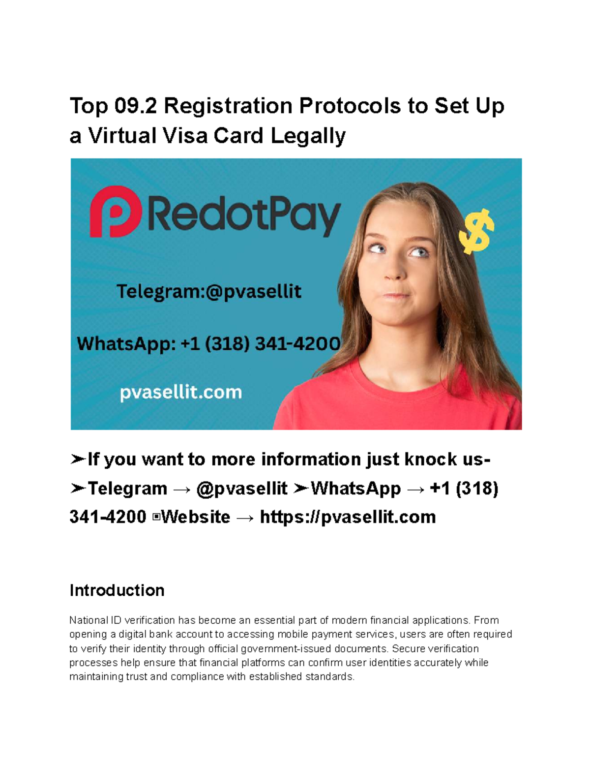 Top 09.2 National ID Verification Protocols for Virtual Visa Cards ...