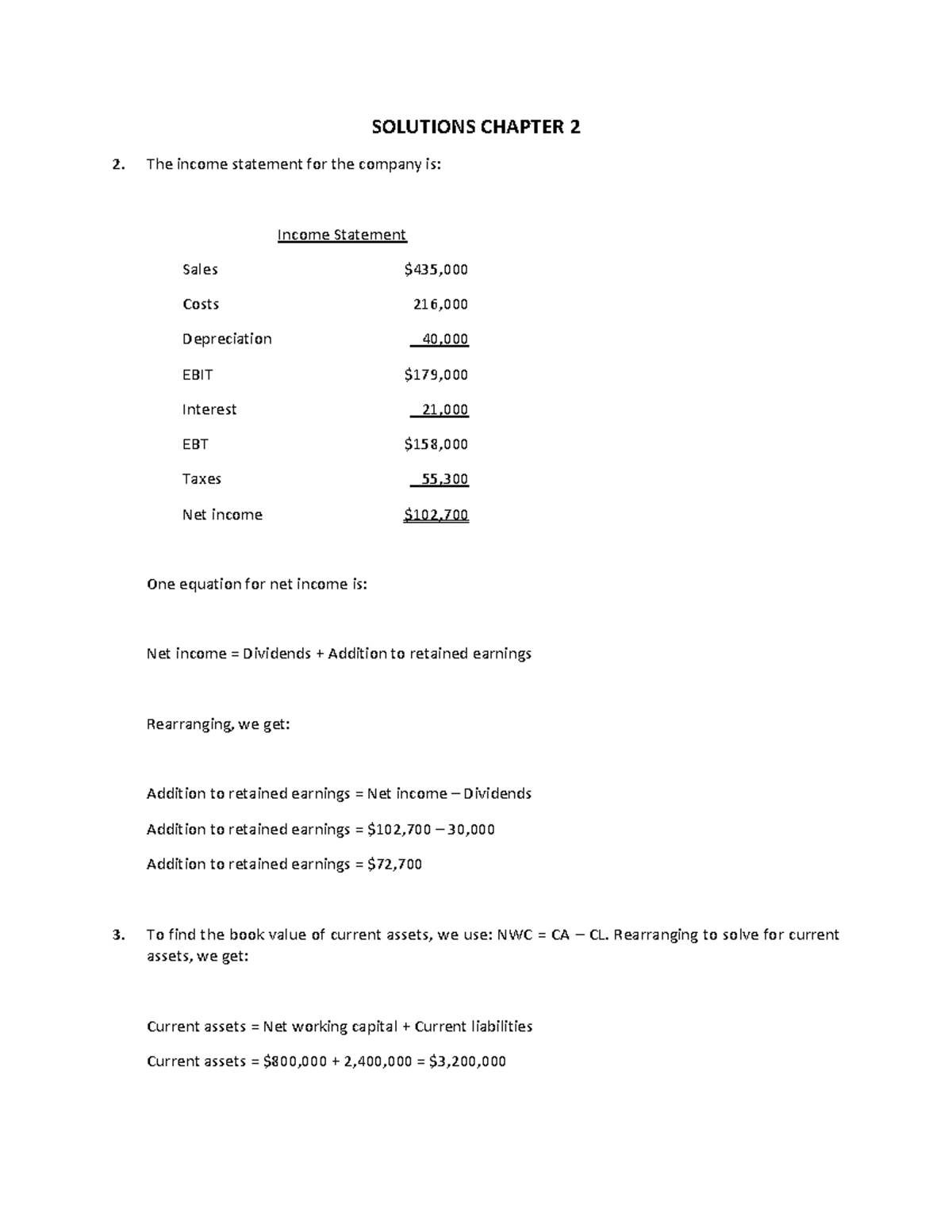 Solutions for Corporate Finance - Chapter 2 (CF 101) - Studocu