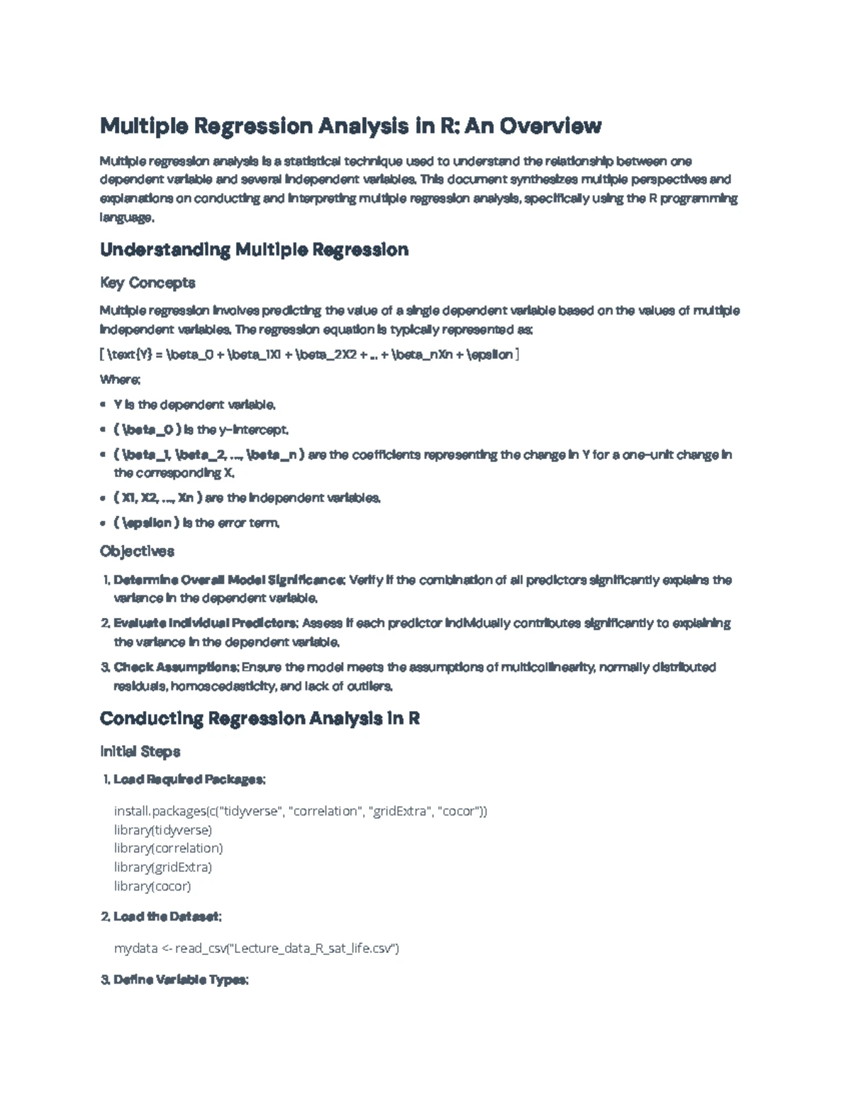 Understanding Multiple Regression Assumptions: Key Insights and ...