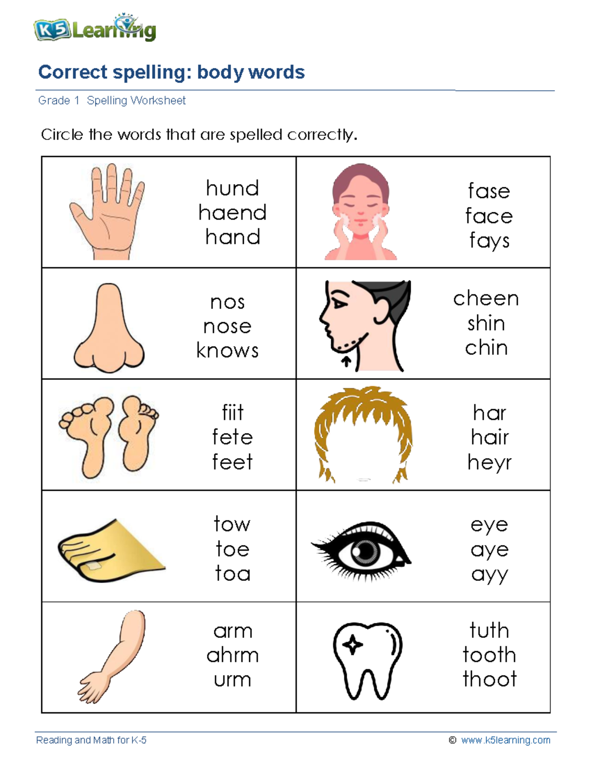 Grade 1 circle word 4 - Worksheets - English as a second language ...
